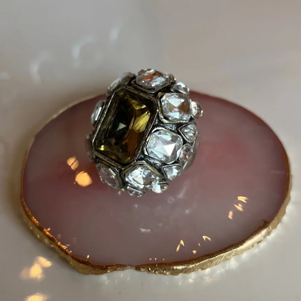 Silver and Crystal large Statement Ring